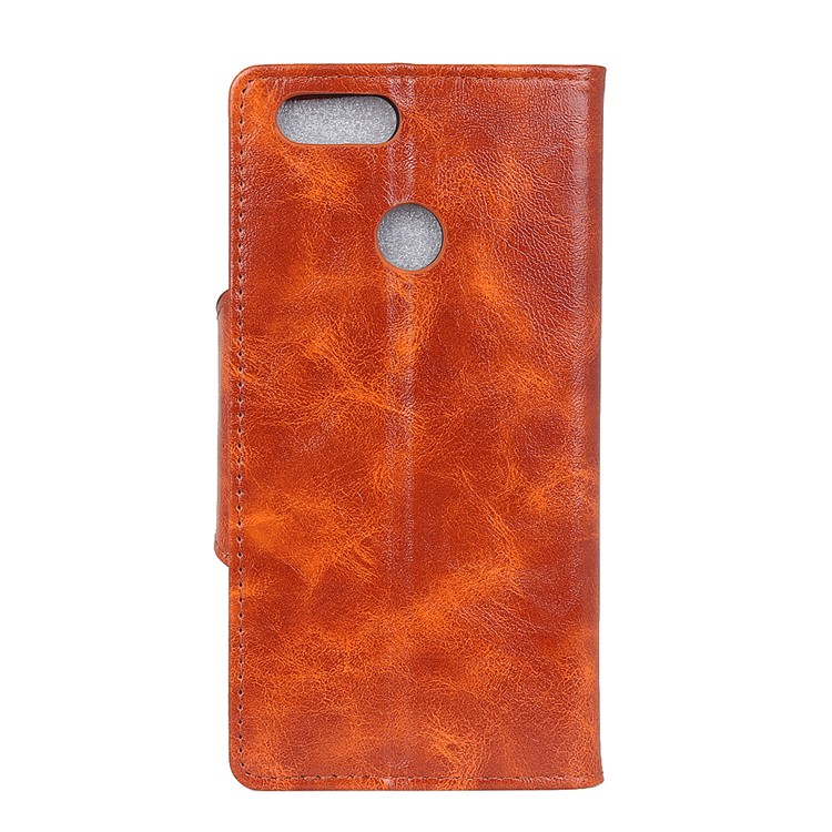 Wallet Stand PU Leather Mobile Casing for Huawei Honor 7X - Orange-3