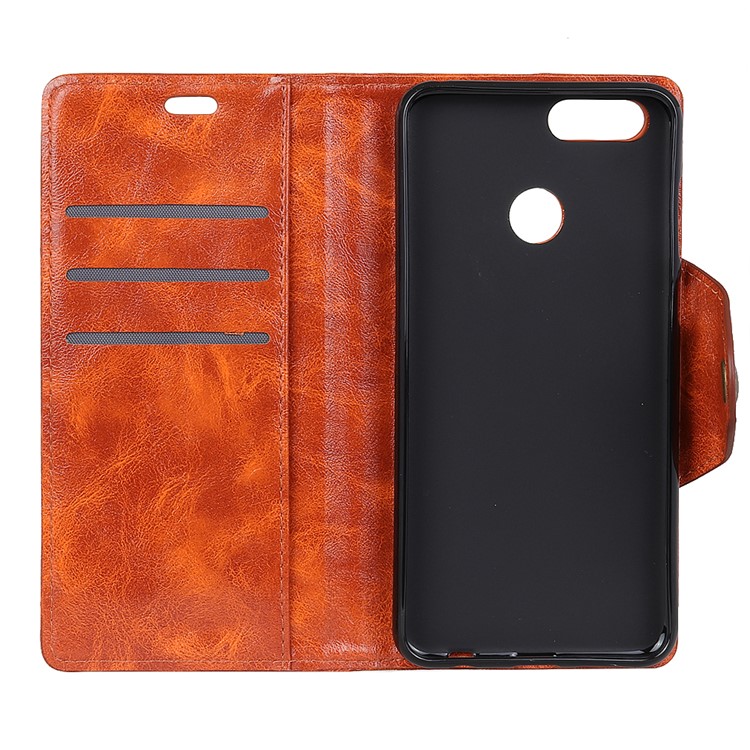 Wallet Stand PU Leather Mobile Casing for Huawei Honor 7X - Orange-4