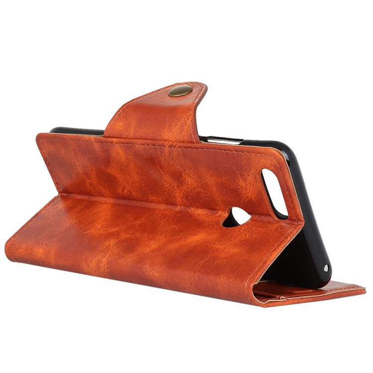 Wallet Stand PU Leather Mobile Casing for Huawei Honor 7X - Orange-5
