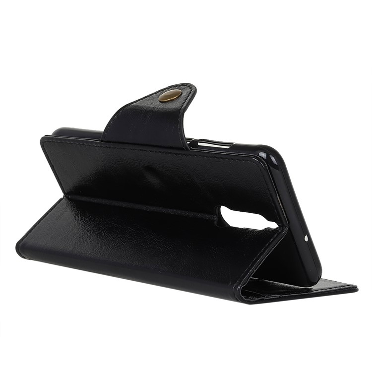 Textured PU Leather Wallet Stand Phone Case for Huawei Mate 10 Lite/nova 2i/Maimang 6/Honor 9i (India) - Black-5
