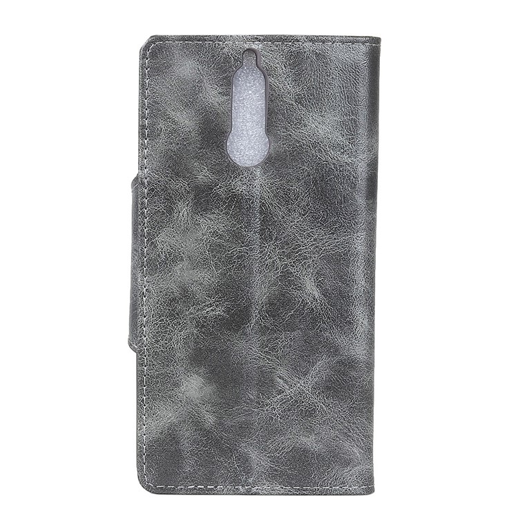Textured PU Leather Wallet Stand Phone Cover for Huawei Mate 10 Lite/nova 2i/Maimang 6/Honor 9i (India) - Grey-3