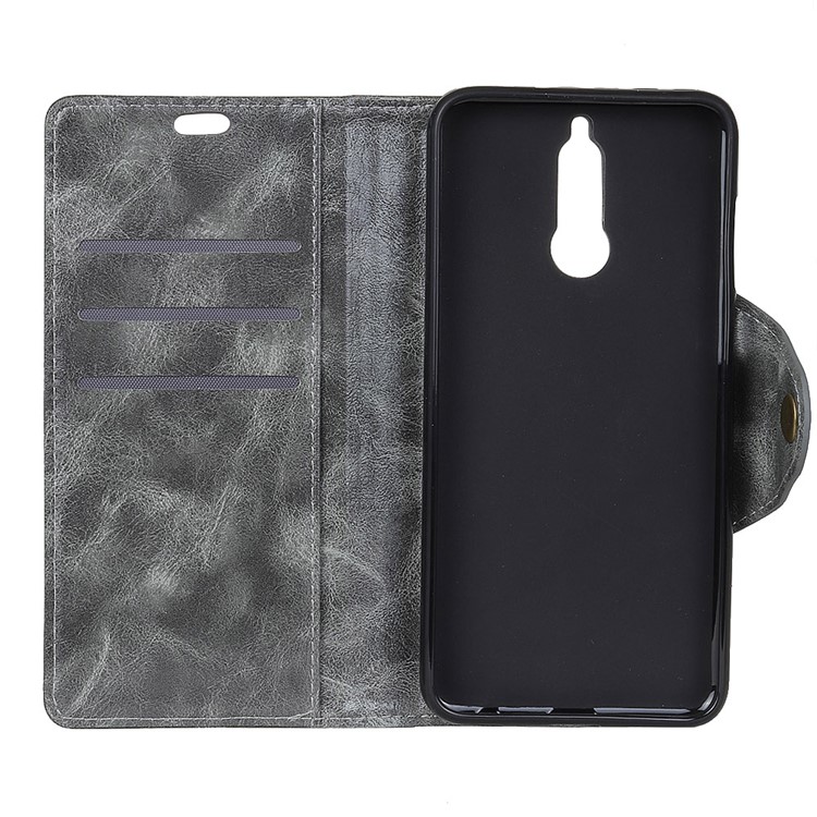 Textured PU Leather Wallet Stand Phone Cover for Huawei Mate 10 Lite/nova 2i/Maimang 6/Honor 9i (India) - Grey-4