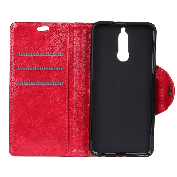 Textured PU Leather Wallet Stand Phone Shell for Huawei Mate 10 Lite/nova 2i/Maimang 6/Honor 9i (India) - Red-4