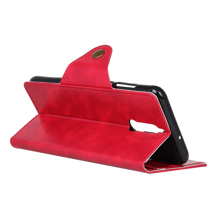 Textured PU Leather Wallet Stand Phone Shell for Huawei Mate 10 Lite/nova 2i/Maimang 6/Honor 9i (India) - Red-5