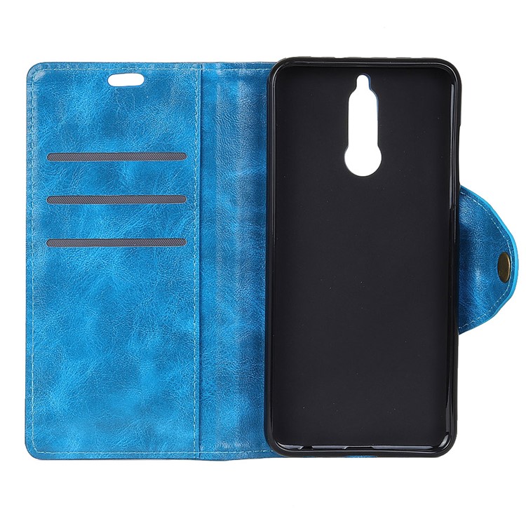 Textured PU Leather Wallet Stand Phone Casing for Huawei Mate 10 Lite/nova 2i/Maimang 6/Honor 9i (India) - Blue-4