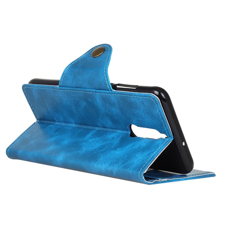 Textured PU Leather Wallet Stand Phone Casing for Huawei Mate 10 Lite/nova 2i/Maimang 6/Honor 9i (India) - Blue-5