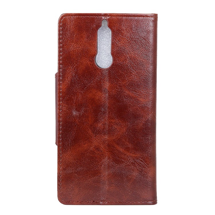 Textured PU Leather Wallet Stand Mobile Phone Case for Huawei Mate 10 Lite/nova 2i/Maimang 6/Honor 9i (India) - Coffee-3