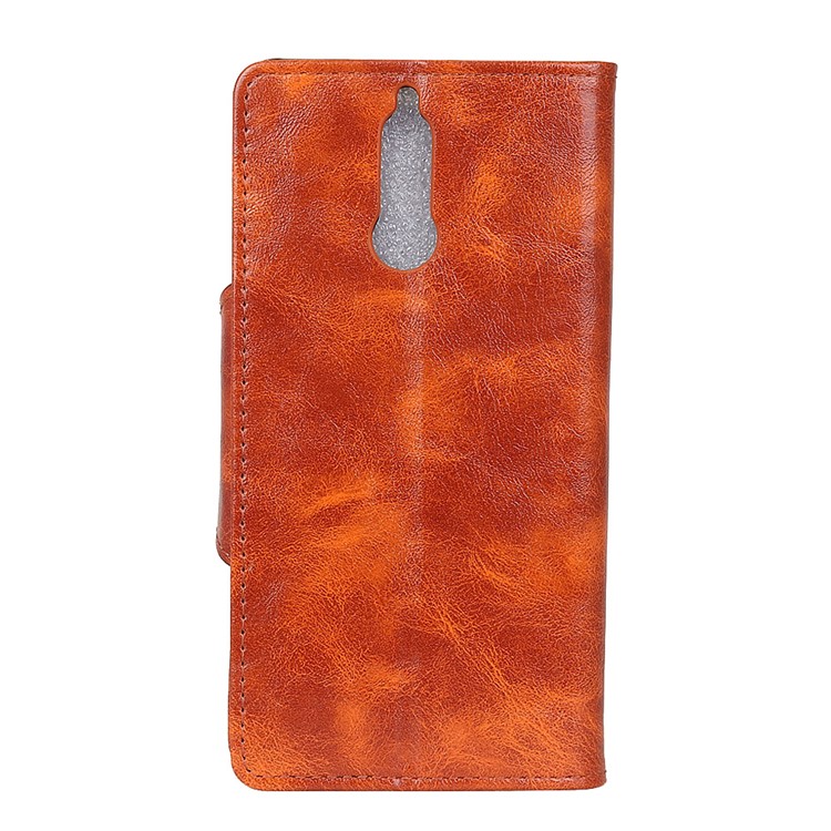 Textured PU Leather Wallet Stand Cell Phone Case for Huawei Mate 10 Lite/nova 2i/Maimang 6/Honor 9i (India) - Orange-3