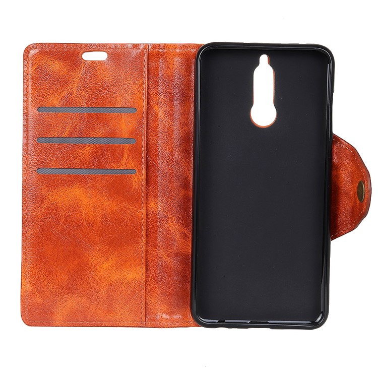Textured PU Leather Wallet Stand Cell Phone Case for Huawei Mate 10 Lite/nova 2i/Maimang 6/Honor 9i (India) - Orange-4