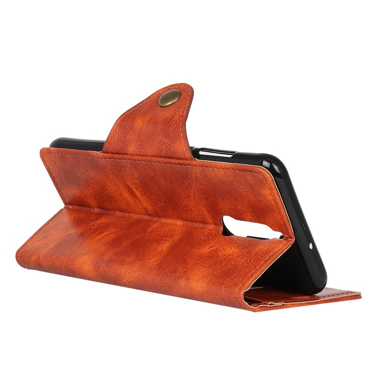 Textured PU Leather Wallet Stand Cell Phone Case for Huawei Mate 10 Lite/nova 2i/Maimang 6/Honor 9i (India) - Orange-5