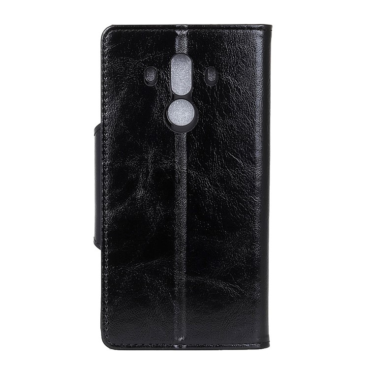 Textured PU Leather Wallet Phone Case with Stand for Huawei Mate 10 Pro - Black-3