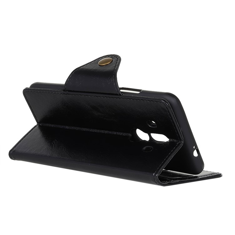 Textured PU Leather Wallet Phone Case with Stand for Huawei Mate 10 Pro - Black-5