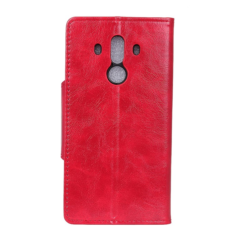 Textured PU Leather Wallet Phone Shell with Stand for Huawei Mate 10 Pro - Red-3