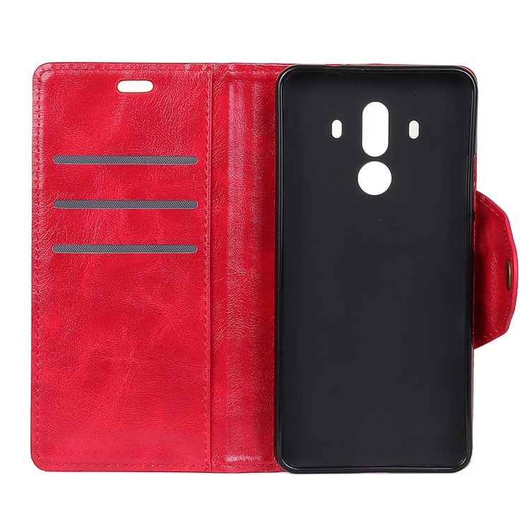 Textured PU Leather Wallet Phone Shell with Stand for Huawei Mate 10 Pro - Red-4