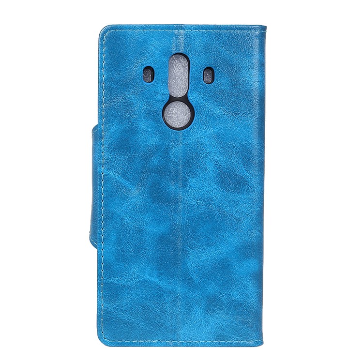 Textured PU Leather Wallet Mobile Case with Stand for Huawei Mate 10 Pro - Blue-3
