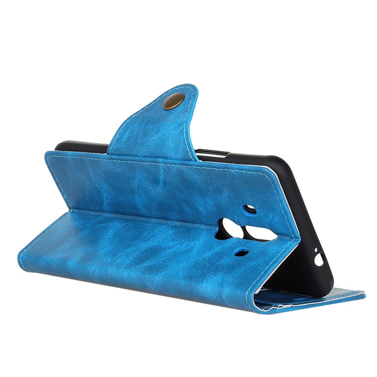Textured PU Leather Wallet Mobile Case with Stand for Huawei Mate 10 Pro - Blue-5