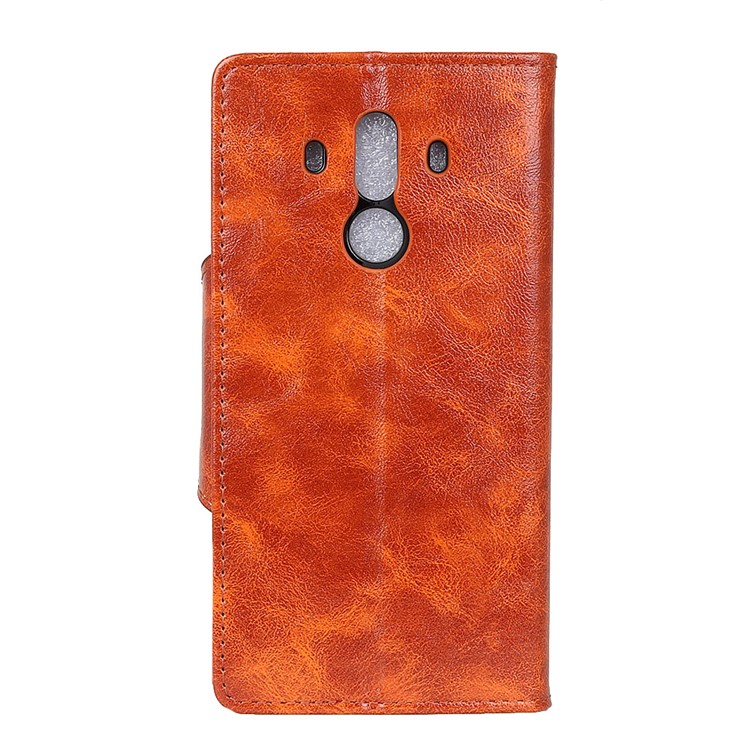 Textured PU Leather Wallet Phone Case Accessory for Huawei Mate 10 Pro - Orange-3