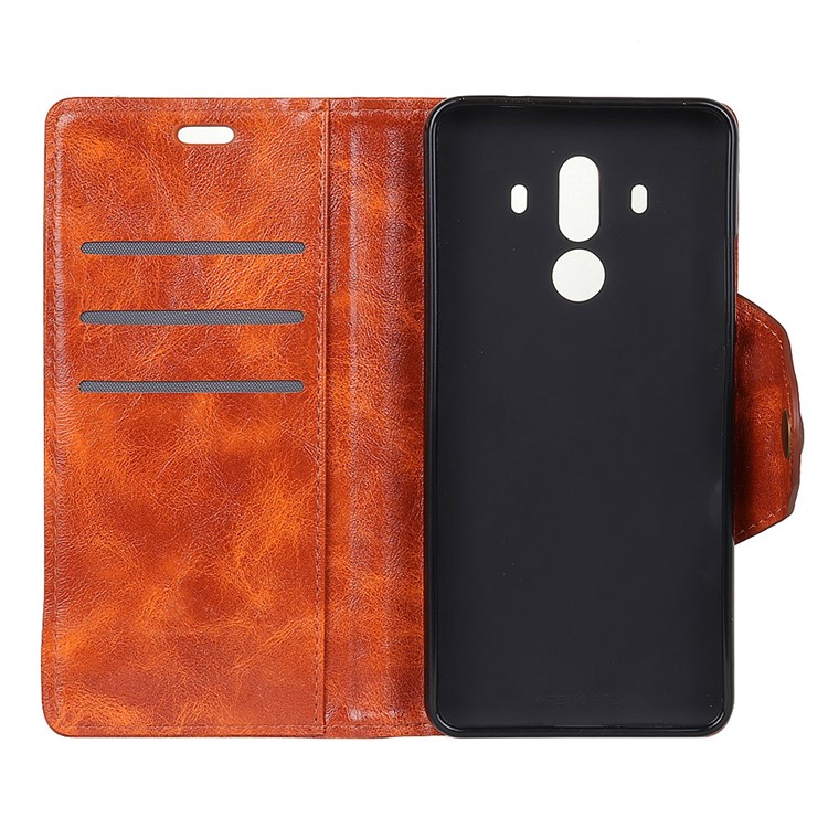 Textured PU Leather Wallet Phone Case Accessory for Huawei Mate 10 Pro - Orange-4