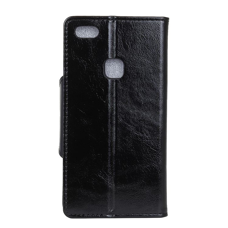 Textured PU Leather Wallet Stand Phone Case for Huawei P10 Lite - Black-3