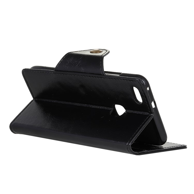 Textured PU Leather Wallet Stand Phone Case for Huawei P10 Lite - Black-5