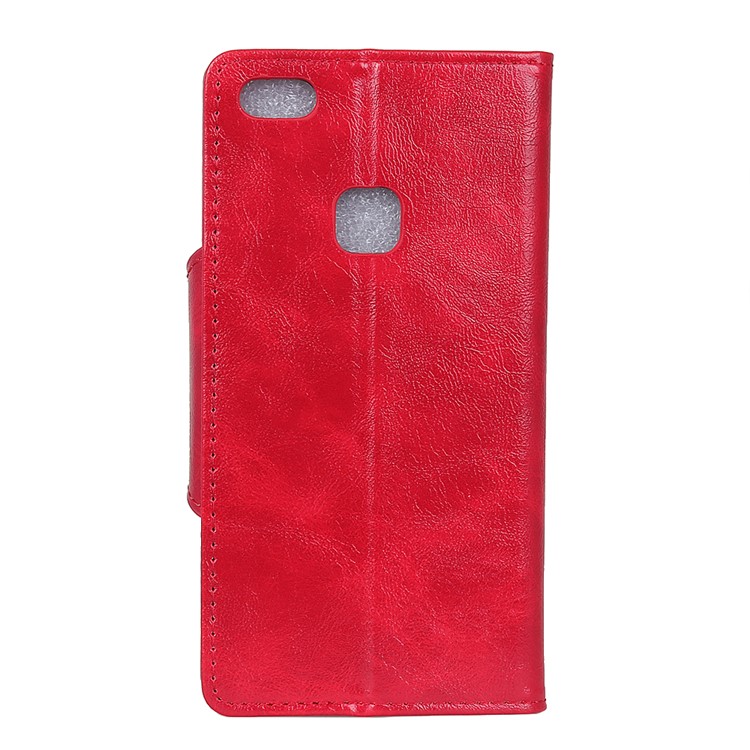 Textured PU Leather Wallet Stand Phone Shell for Huawei P10 Lite - Red-3
