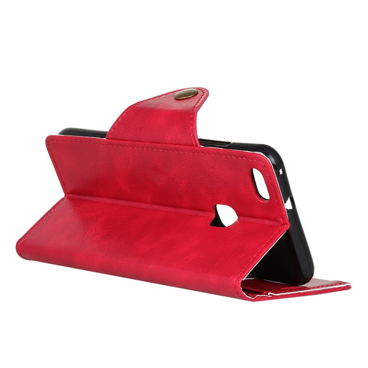 Textured PU Leather Wallet Stand Phone Shell for Huawei P10 Lite - Red-5
