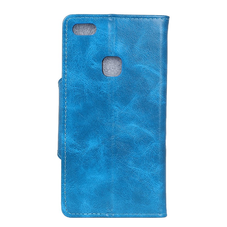 Textured PU Leather Wallet Stand Phone Casing for Huawei P10 Lite - Blue-3