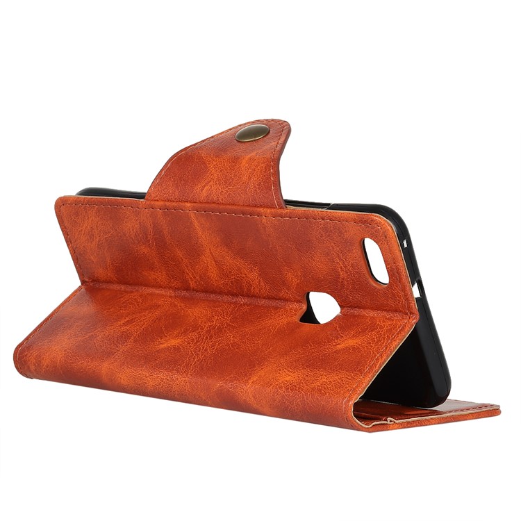 Textured PU Leather Wallet Stand Cell Phone Case for Huawei P10 Lite - Orange-5