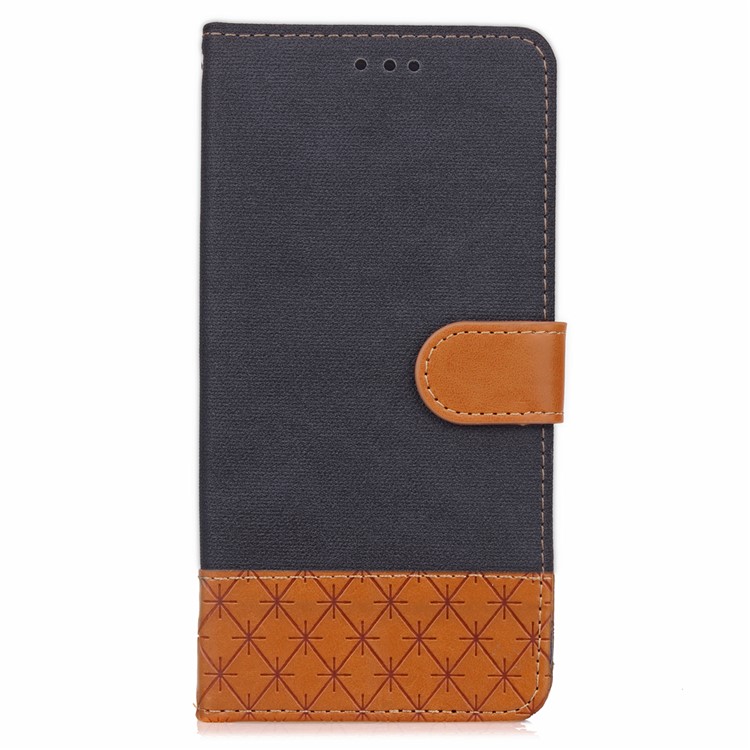 Contrast Color Jeans Cloth Texture Leather Wallet Case for Huawei P9 Lite/G9 Lite - Black-7