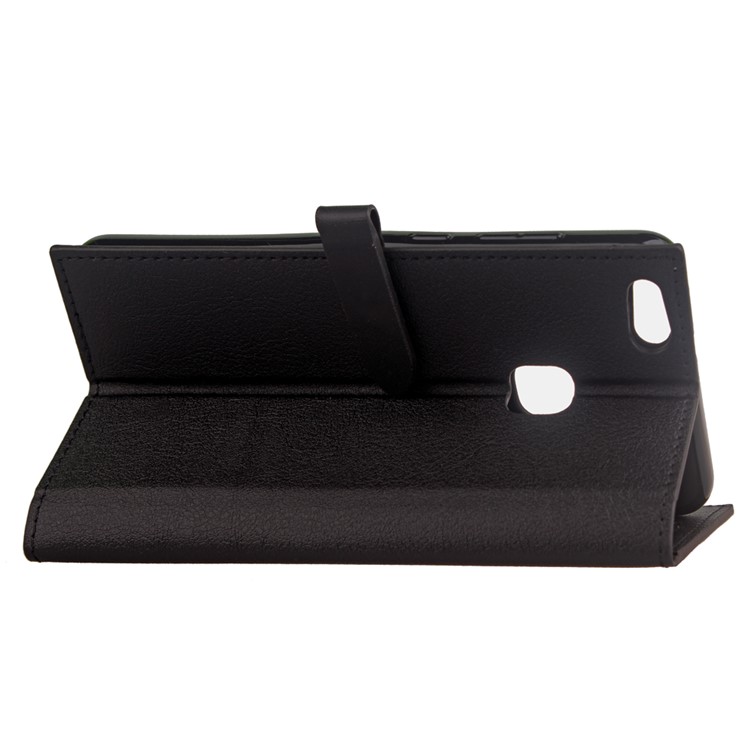 Business Style PU Leather Wallet Stand Case for Huawei P10 Lite - Black-14
