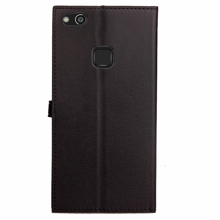 Business Style PU Leather Wallet Stand Case for Huawei P10 Lite - Black-8