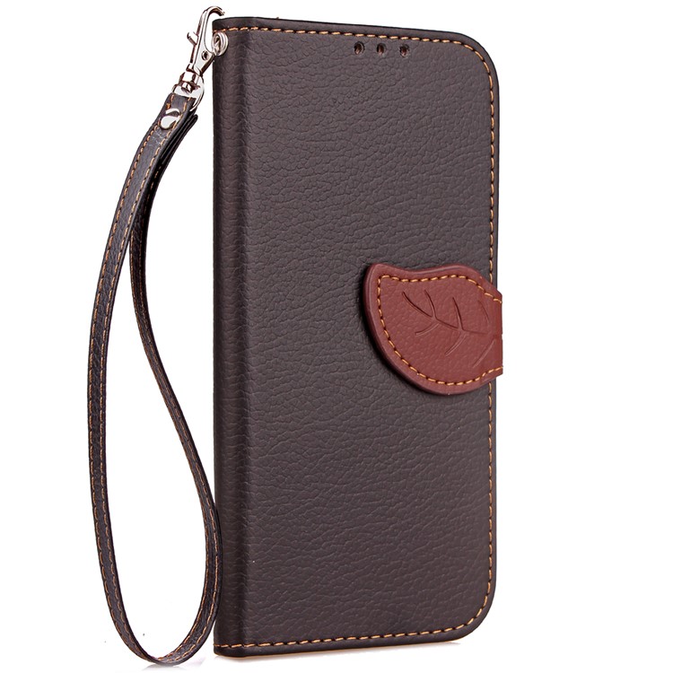 Leaf Shape Magnetic Flap Leather Wallet Case for Huawei P10 Lite - Black-10