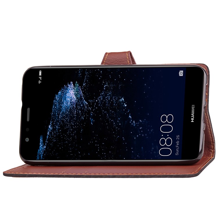 Leaf Shape Magnetic Flap Leather Wallet Case for Huawei P10 Lite - Black-12