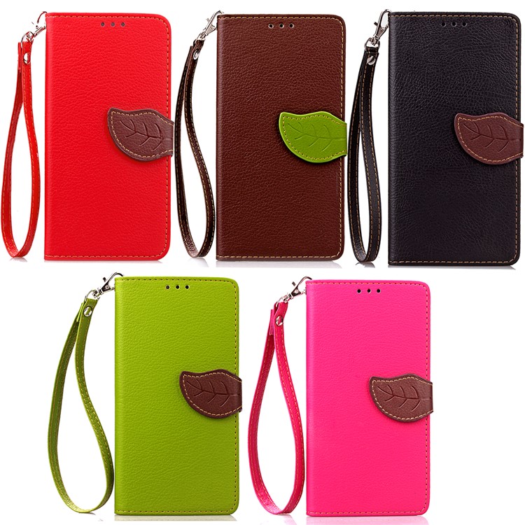 Leaf Shape Magnetic Flap Leather Wallet Case for Huawei P10 Lite - Black-14