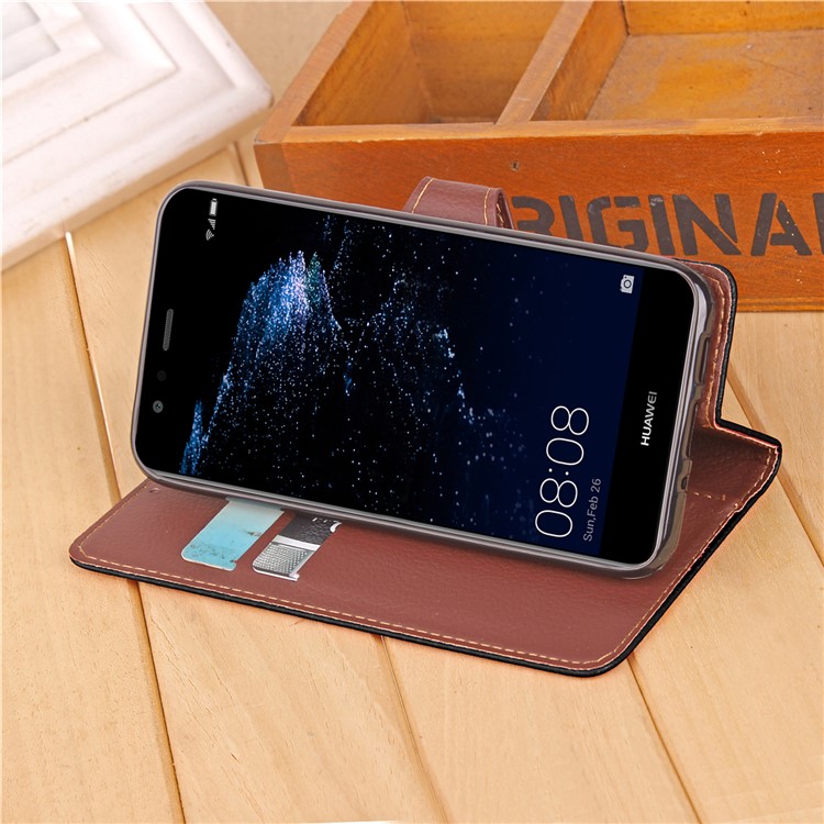 Leaf Shape Magnetic Flap Leather Wallet Case for Huawei P10 Lite - Black-6