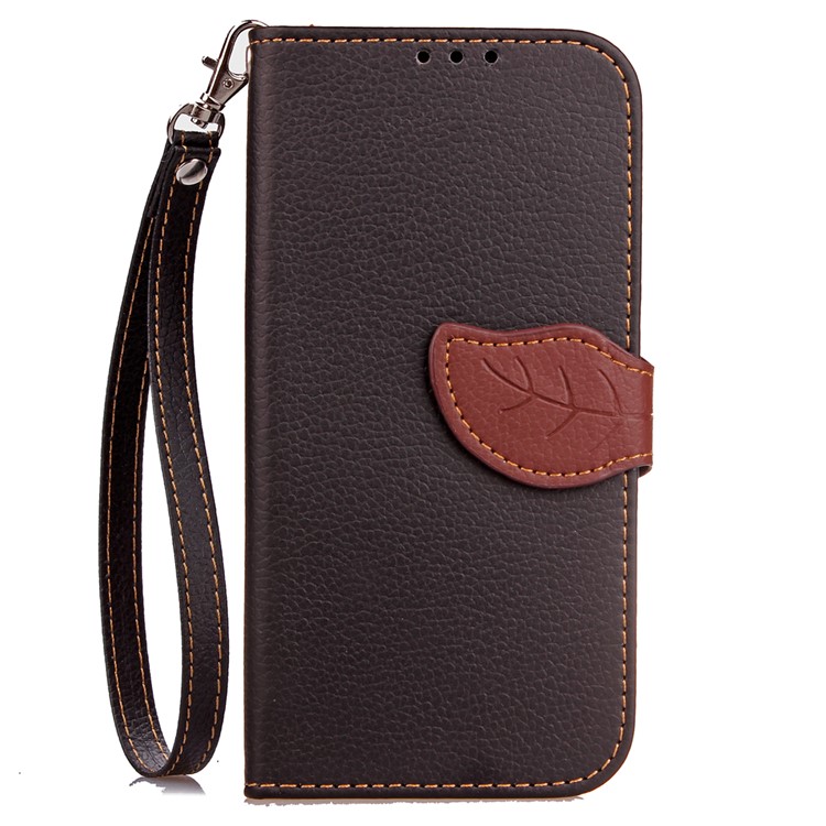 Leaf Shape Magnetic Flap Leather Wallet Case for Huawei P10 Lite - Black-8