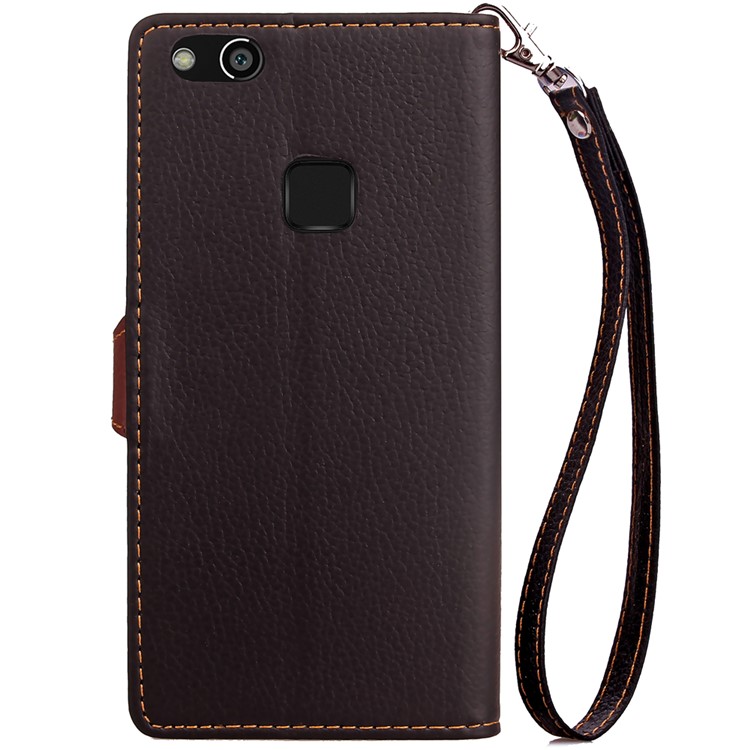 Leaf Shape Magnetic Flap Leather Wallet Case for Huawei P10 Lite - Black-9