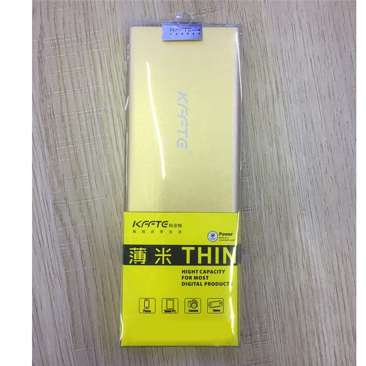 KFFTE 3500mAh Ultra-thin Li-polymer External Backup Battery Charger for iPhone iPad Samsung etc. - Gold-2