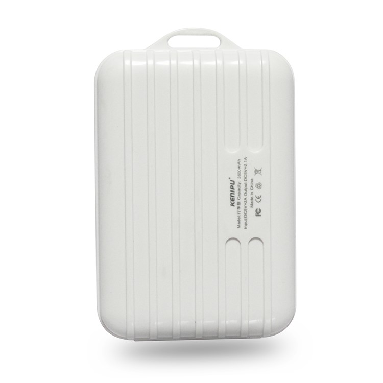 KFFTE 3500mAh Portable Travelling Case Li-polymer Power Bank Charger for iPhone iPad Samsung etc. - White-2