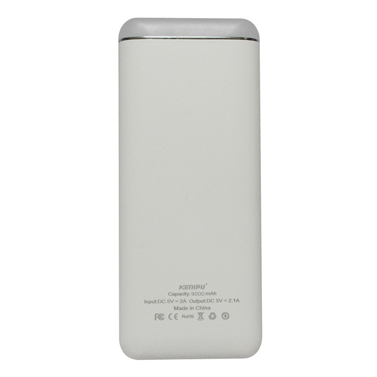 KENIPU 9000mAh External Dual USB Power Bank with LED Flashlight for iPhone iPad Samsung Huawei-4