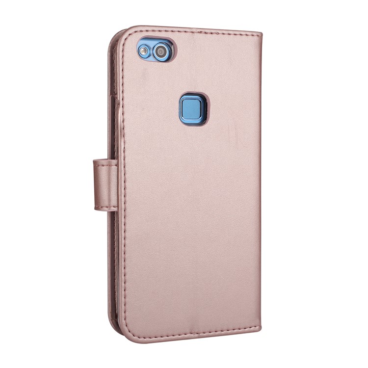 Imprint Butterfly Flowers Wallet Leather Stand Cover with Strap for Huawei P10 Lite - Rose Gold-3