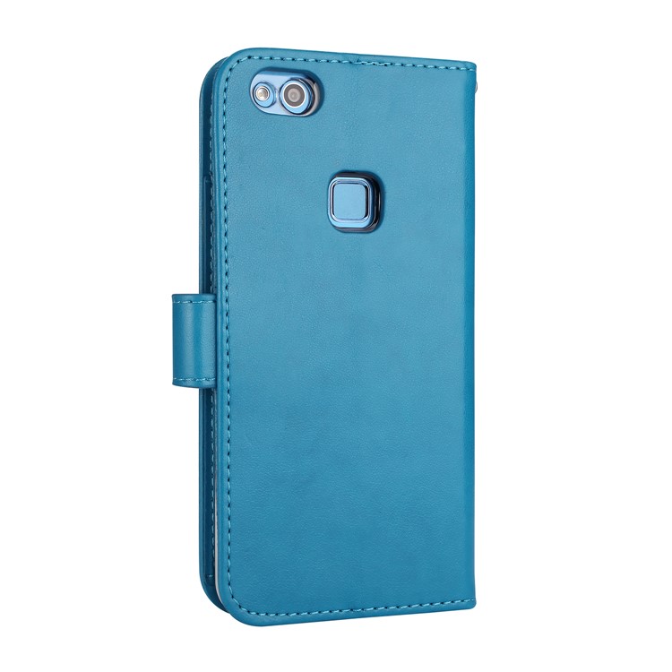 Rhinestone Imprint Butterfly Flower Wallet Stand Leather Casing for Huawei P10 Lite - Blue-3