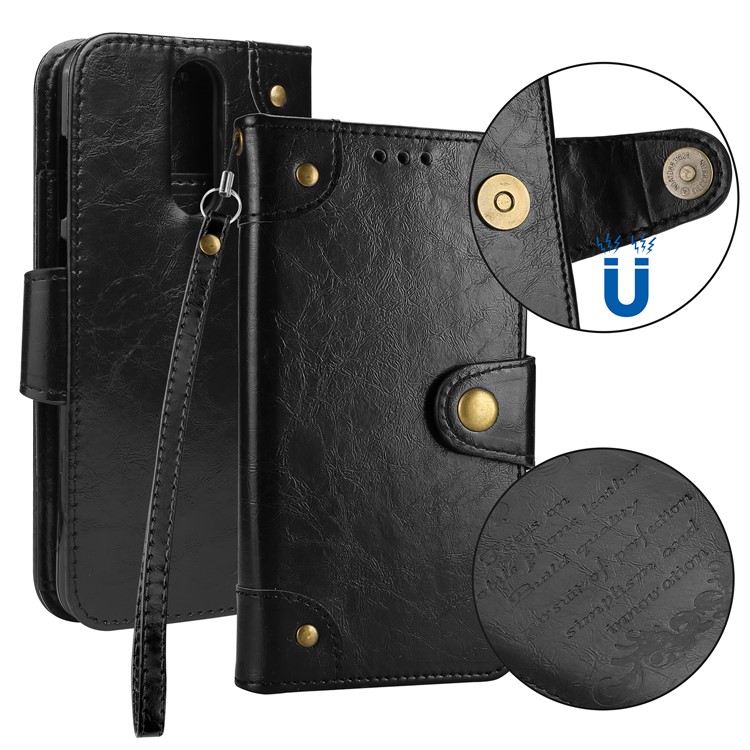 5-Slot Vintage Oil Wax Leather Wallet Case for Huawei Mate 10 Lite - Black-1