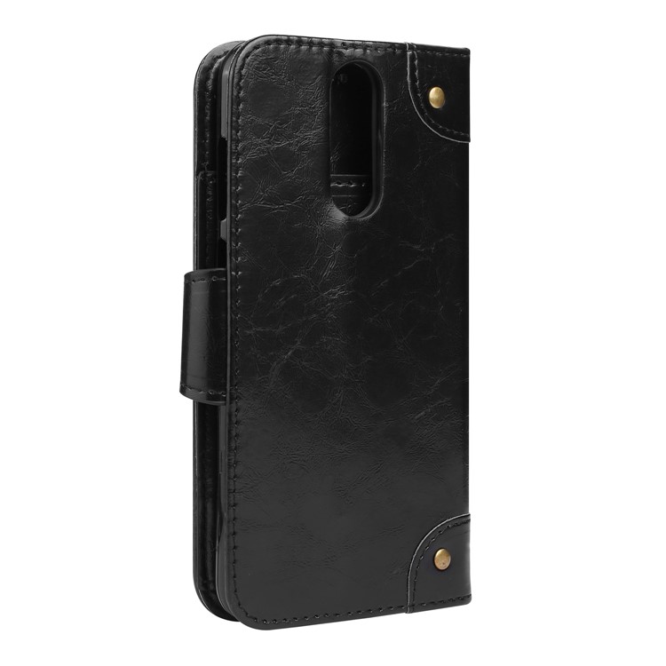 5-Slot Vintage Oil Wax Leather Wallet Case for Huawei Mate 10 Lite - Black-3