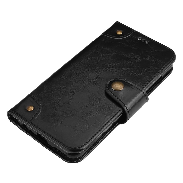 5-Slot Vintage Oil Wax Leather Wallet Case for Huawei Mate 10 Lite - Black-4