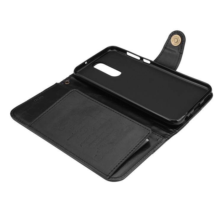 5-Slot Vintage Oil Wax Leather Wallet Case for Huawei Mate 10 Lite - Black-5