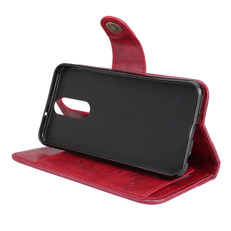 5-Slot Vintage Oil Wax Leather Wallet Cover for Huawei Mate 10 Lite - Red-6