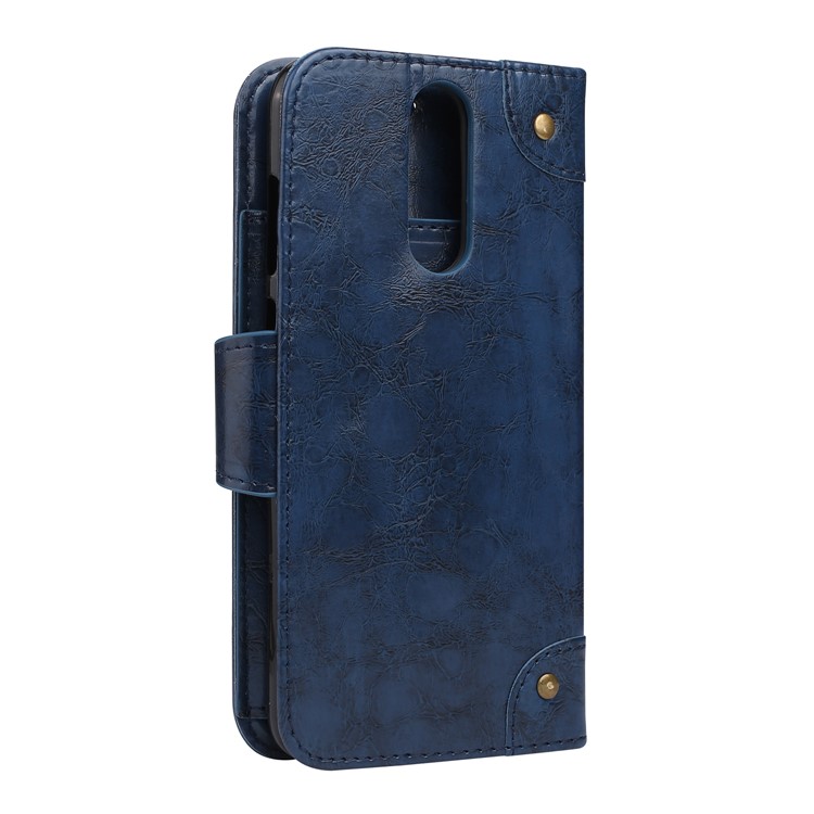 5-Slot Vintage Oil Wax Leather Stand Case with Card Slots for Huawei Mate 10 Lite - Blue-3