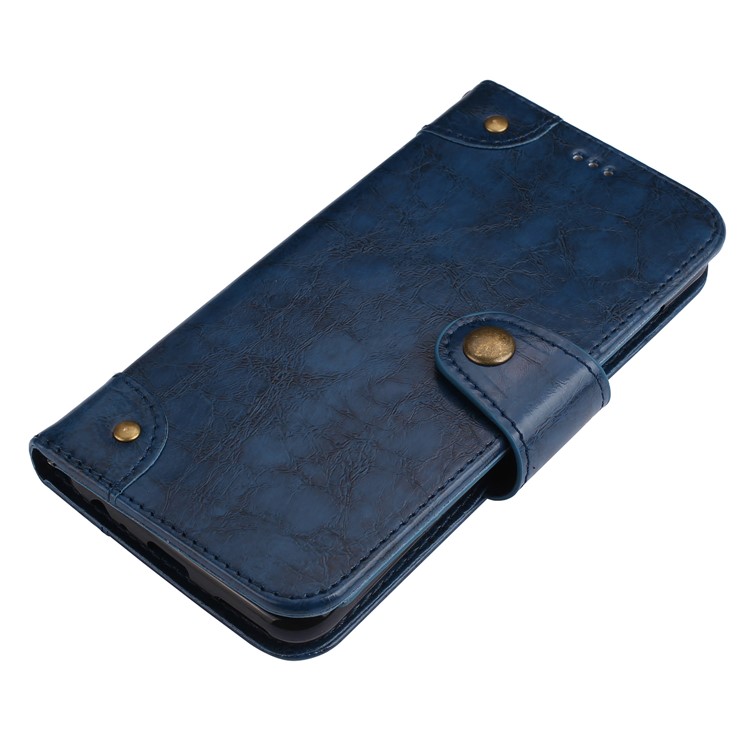 5-Slot Vintage Oil Wax Leather Stand Case with Card Slots for Huawei Mate 10 Lite - Blue-4