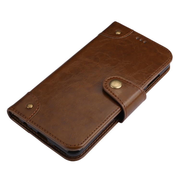 5-Slot Vintage Oil Wax Leather Stand Cover with Card Slots for Huawei Mate 10 Lite - Brown-4
